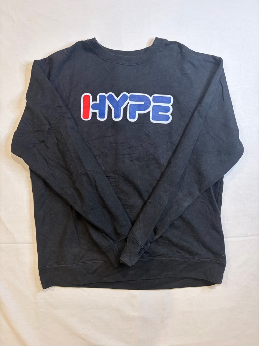 Hype Black Sweatshirt with Red & Blue Chest Logo